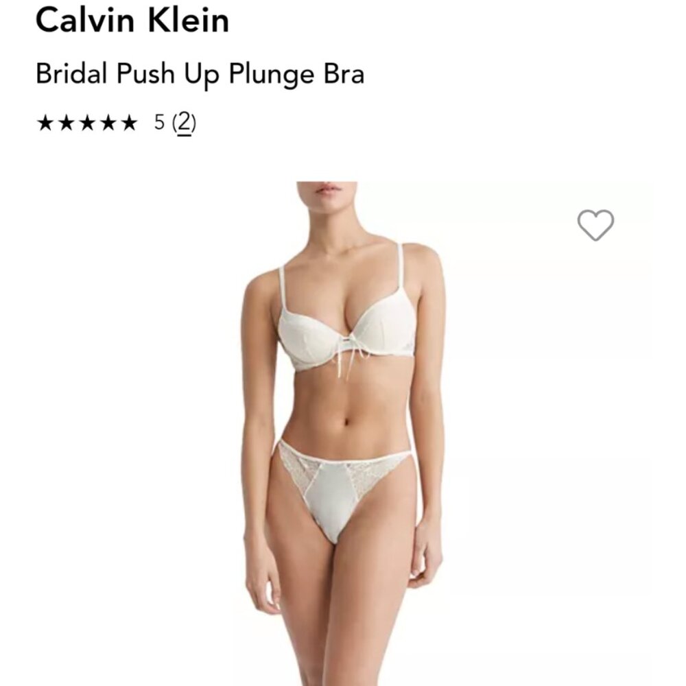 Calvin Klein Bridal Bra White Lace size 32A